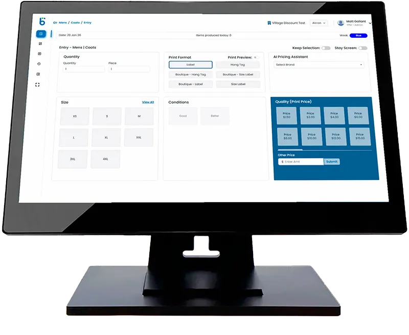 Production Quality Screen on POS System